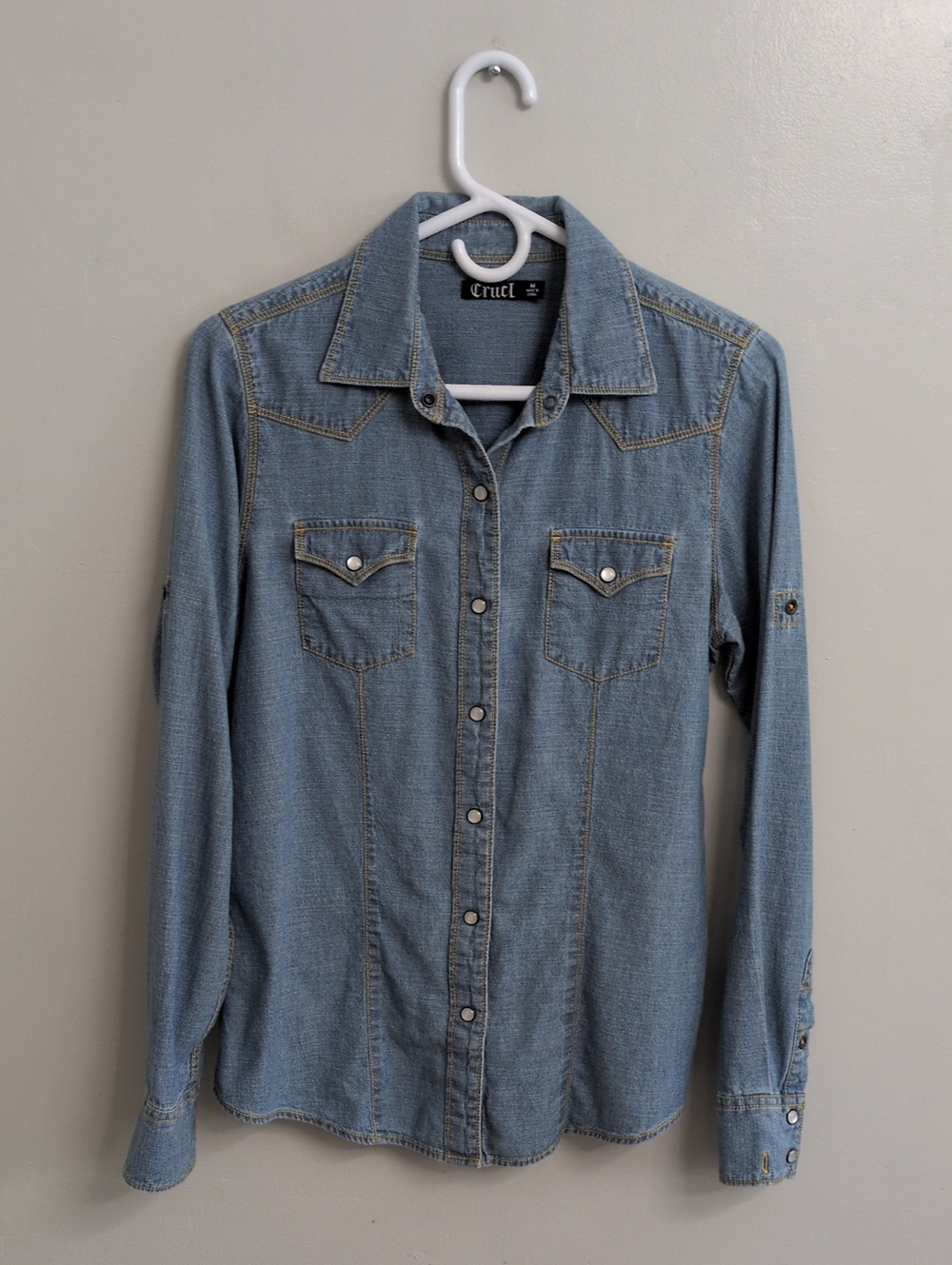 Cruel Light Denim Western Shirt